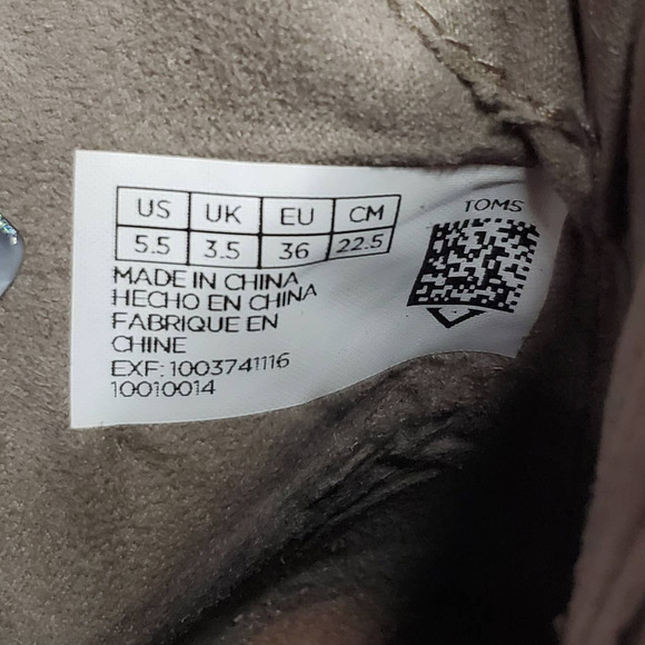 TOMS Majorca Diamond Perforated Suede Peep Toe Booties Desert Taupe Size 5.5 - Picture 2 of 11